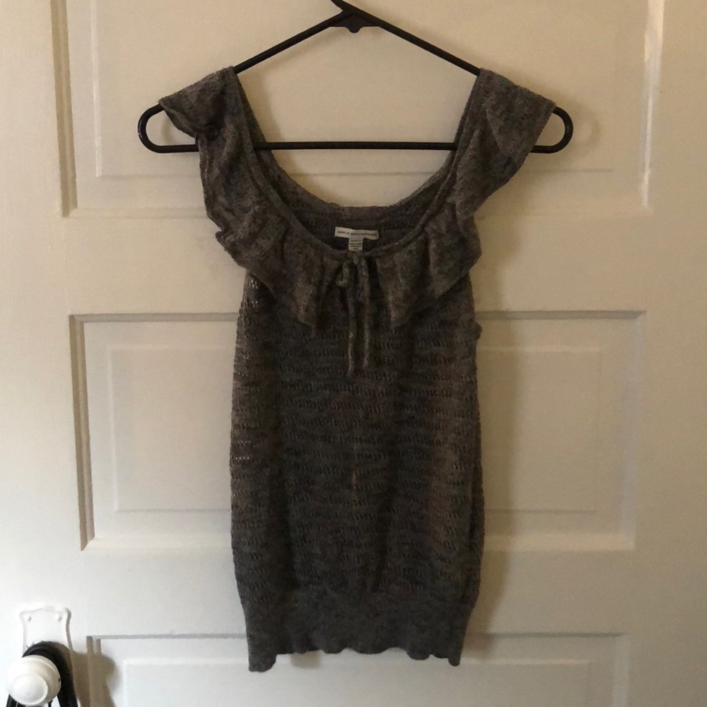 GREY KNIT TOP BY AMERICAN EAGLE
